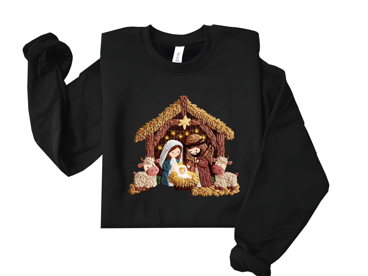 Nativity Scene Sweatshirt or Long Sleeve Tee – Matching Family Christmas Tops