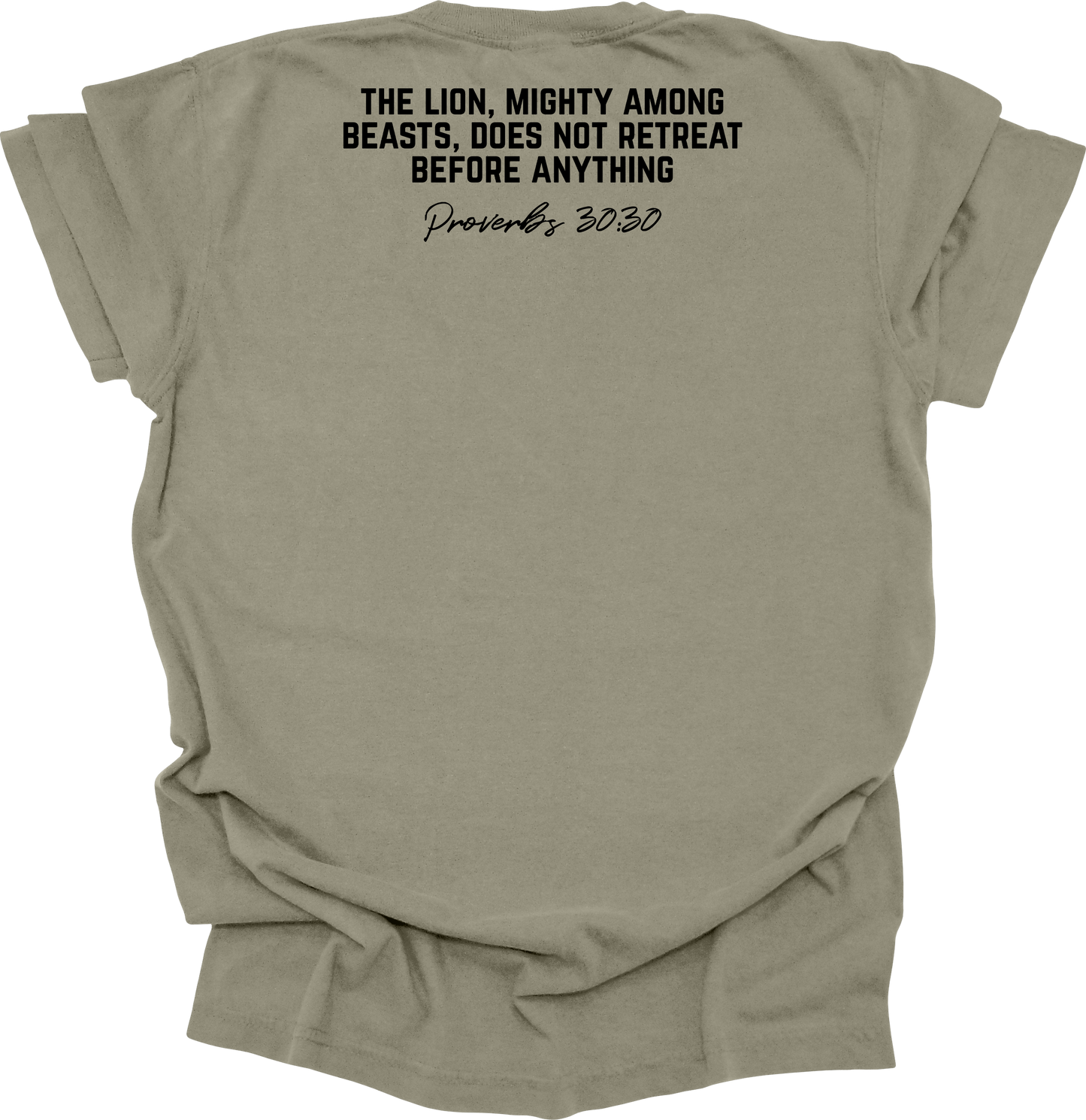Lion of Judah" Christian Strength T-Shirt – Comfort Colors (Khaki)