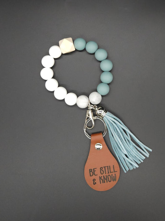 Be Still &. Know Beaded Keychain
