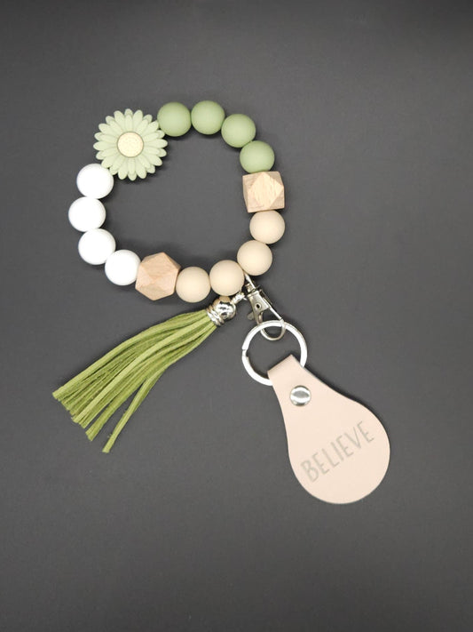 Believe Beaded Keychain