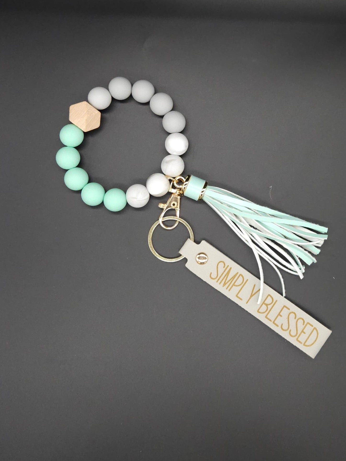 Simply Blessed Beaded Keychain