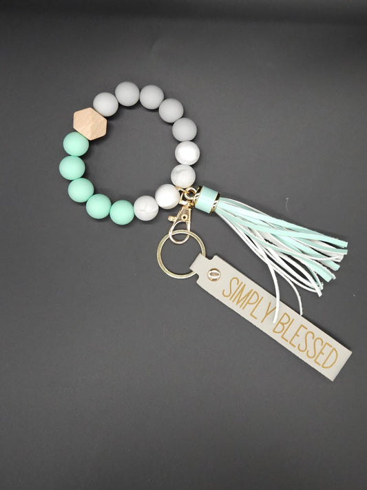 Simply Blessed Beaded Keychain