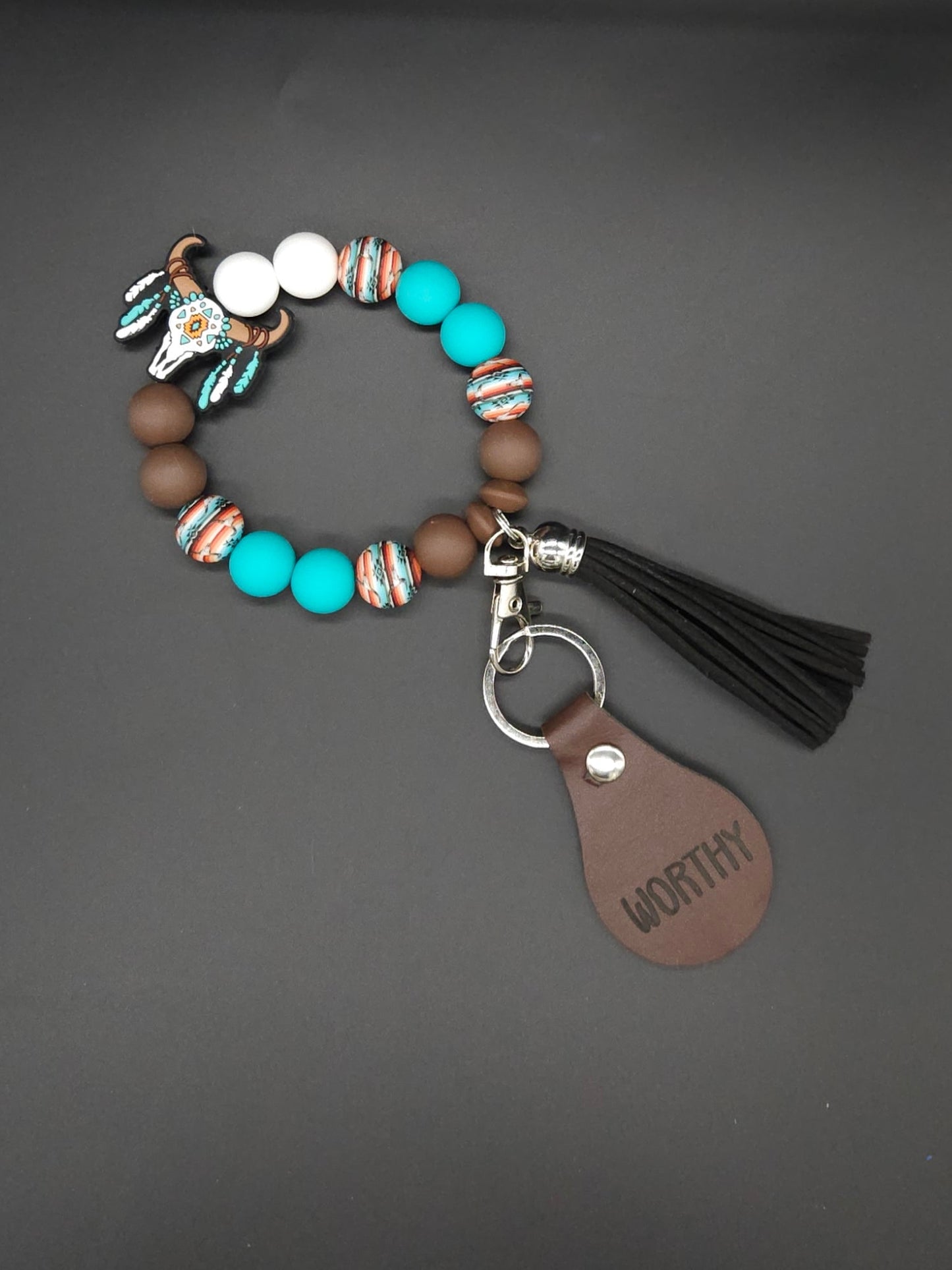 Worthy Western Style Beaded Keychain