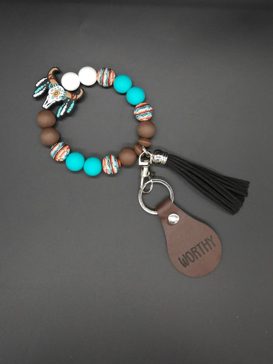 Worthy Western Style Beaded Keychain