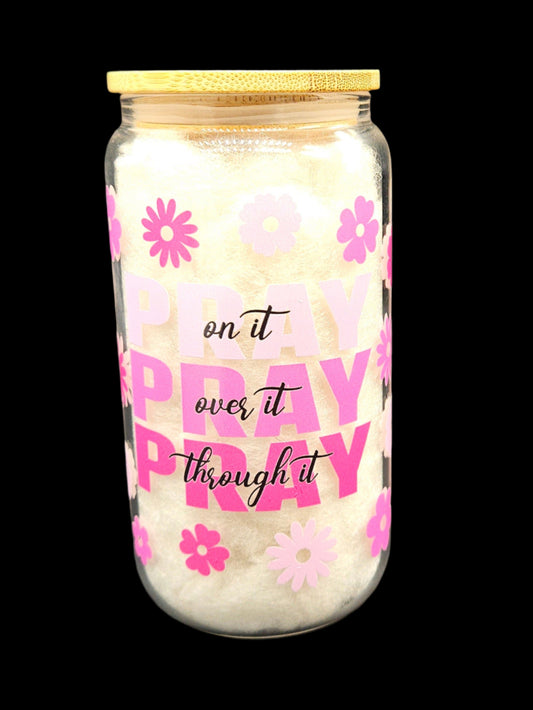 Pray 16 oz Glass Tumbler