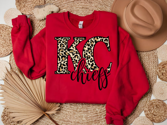 Chiefs Leopard Print Crewneck