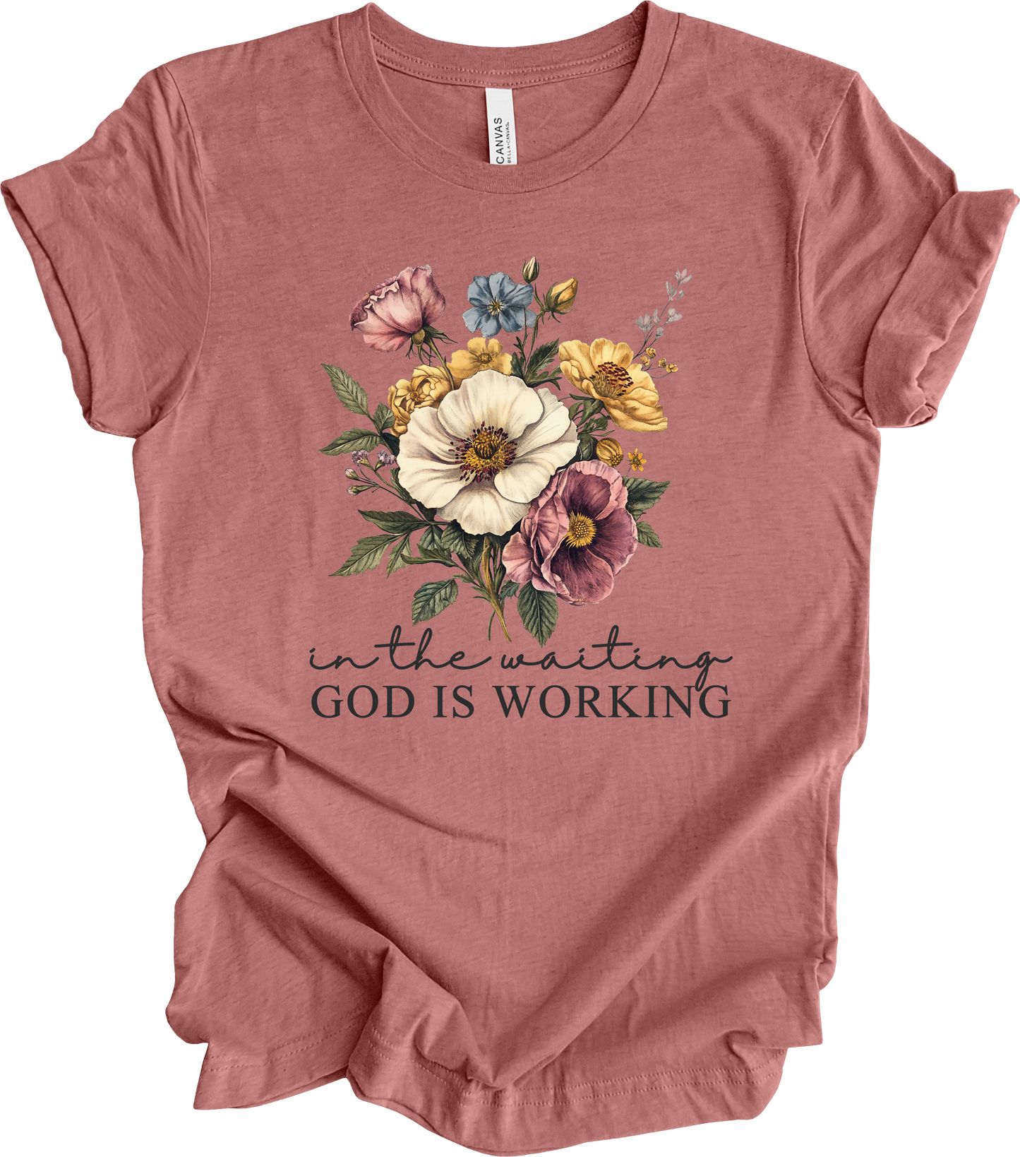 God is in the Waiting Vintage Floral