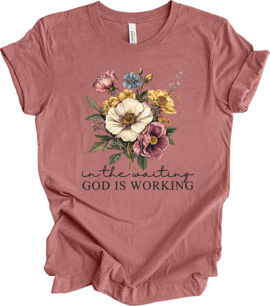 God is in the Waiting Vintage Floral