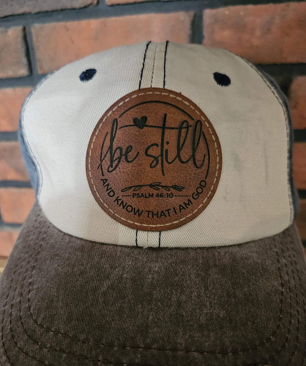 Be Still and Know Leather Patch Hat