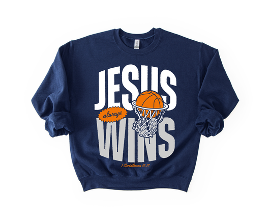 Jesus Always Wins Youth and Adult Crewneck