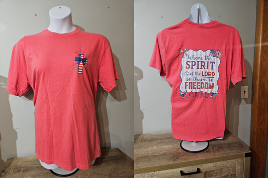 Spirit of the Lord Tshirt on Watermelon Comfort Color
