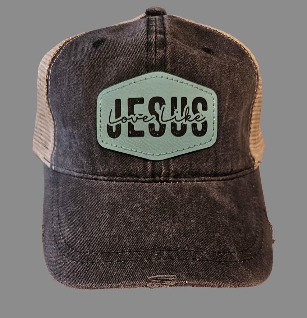Love Like Jesus Ladie's Ponytail Leather Patch Hat