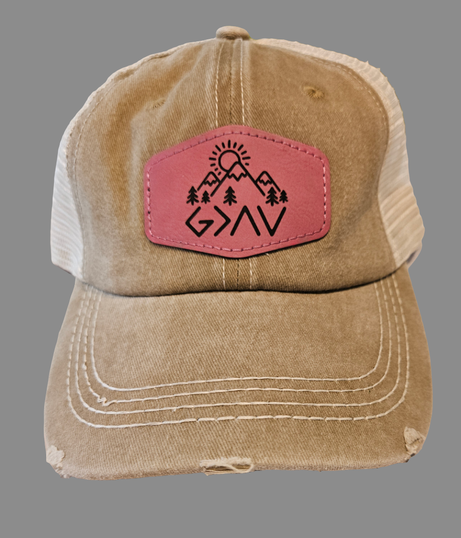 God is Greater Ladies' Leather Patch Hat