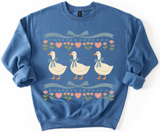 Blue Ribbon Geese Crewneck