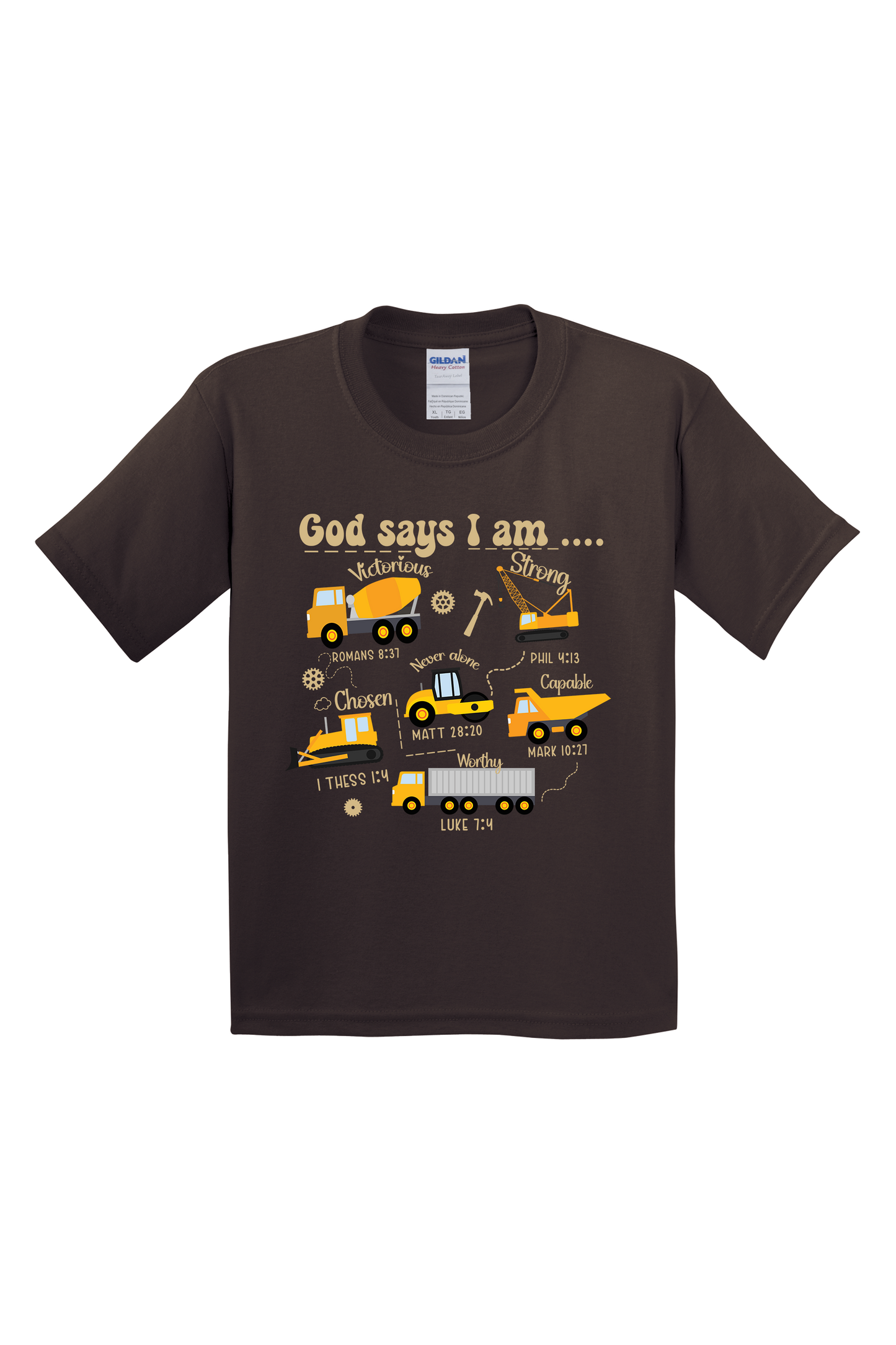 Boys God Says Construction Tee