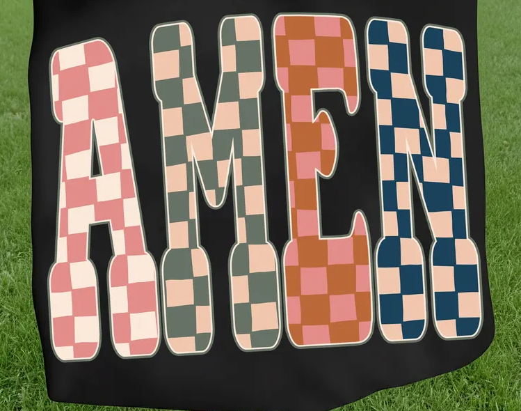 Amen Checkered Tee, Crewneck & Hoodie