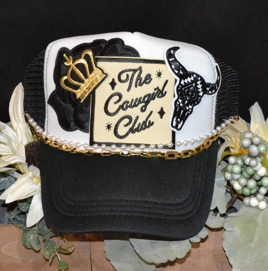 Cowgirl Club Embroidered Patch Trucker Hat