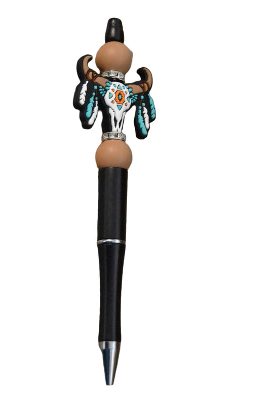 Cowskull Western Beaded Pen