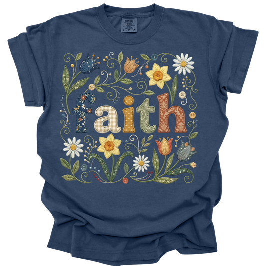 Faith Floral Tee or Crewneck