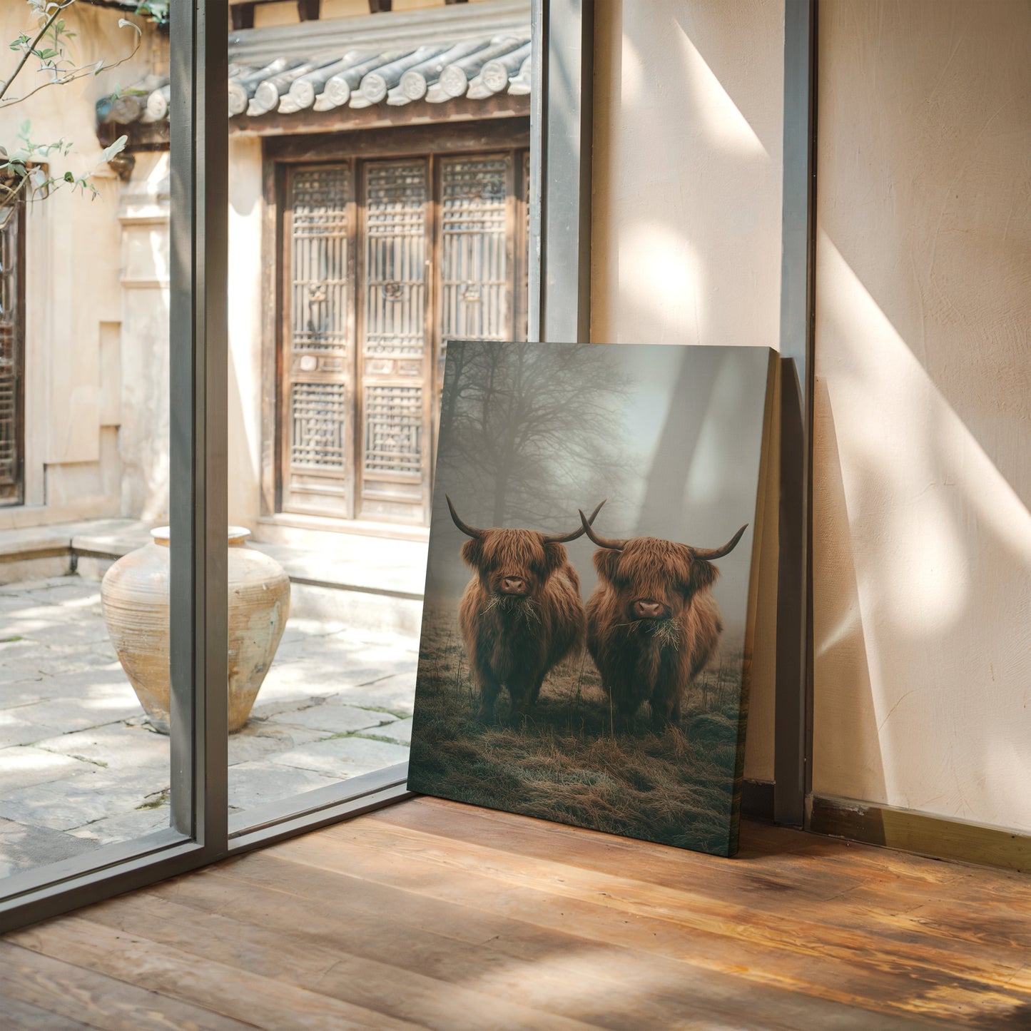 Gentle Giants Beneath Misty Skies