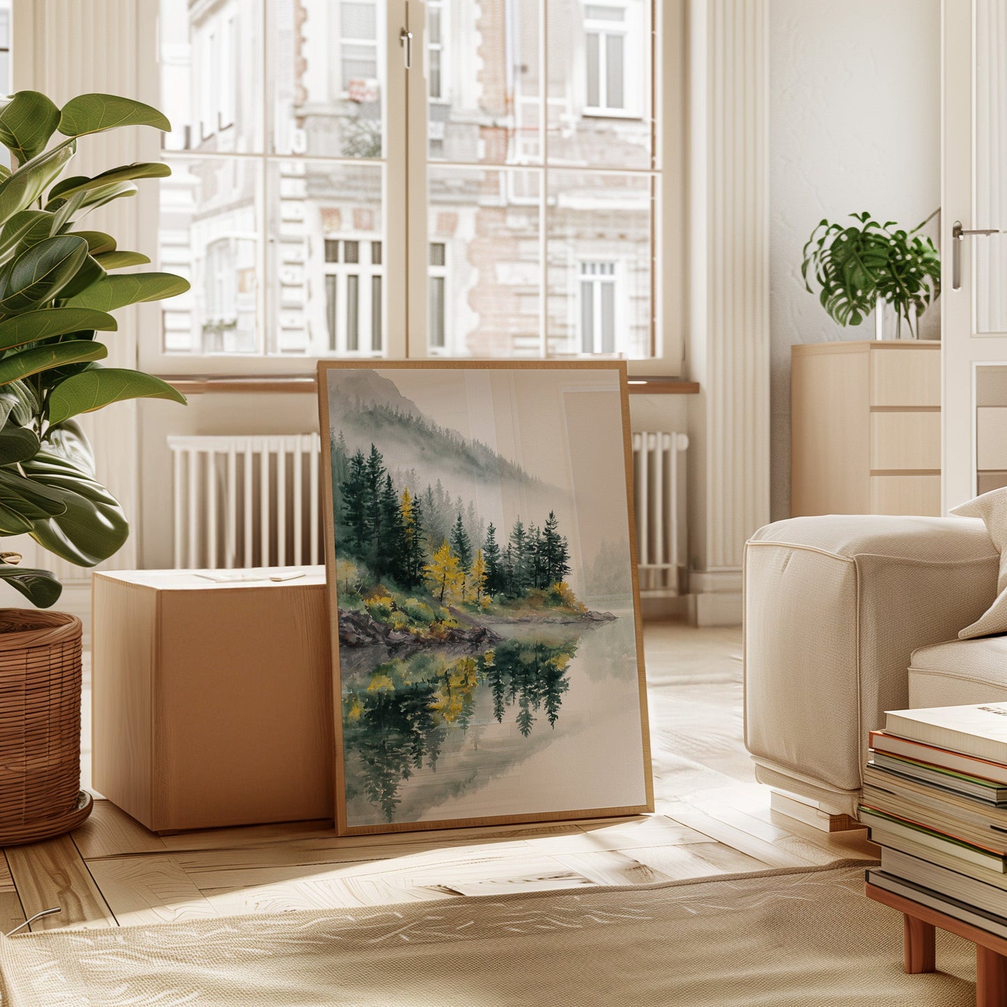 Autumn's Embrace on Still Waters