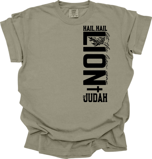 Lion of Judah" Christian Strength T-Shirt – Comfort Colors (Khaki)
