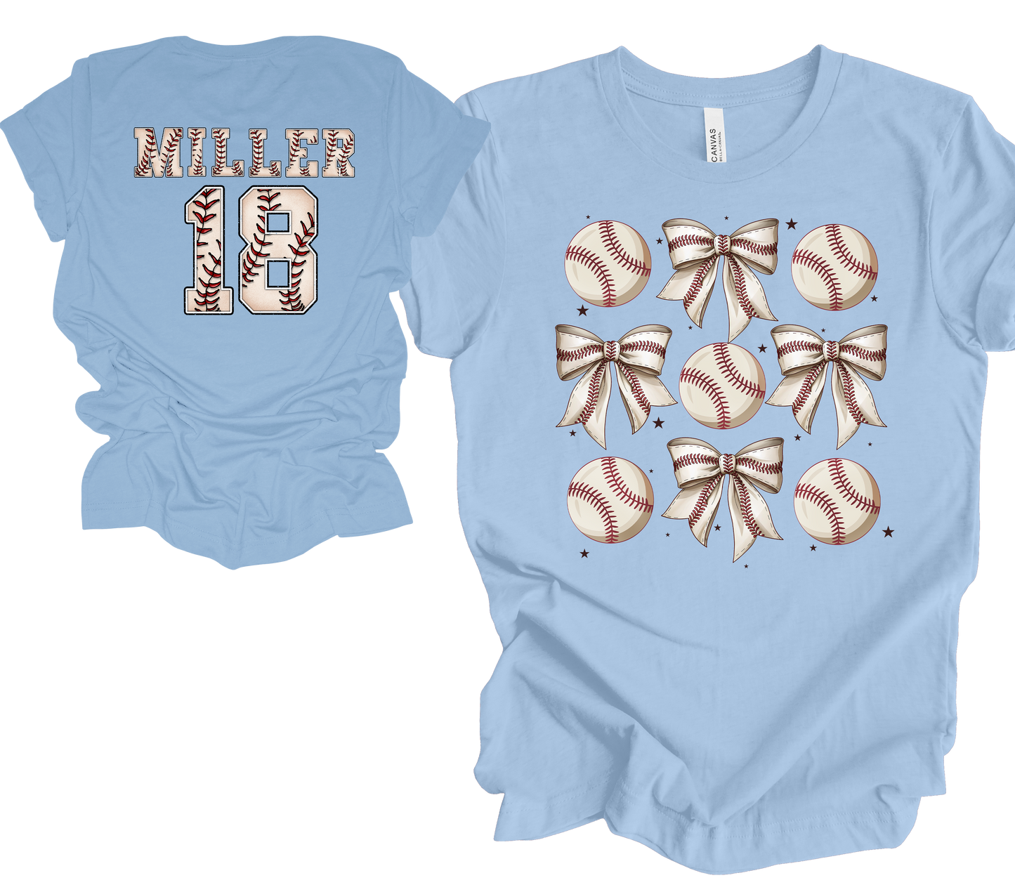 Baseballs & Bows Customizable Tee