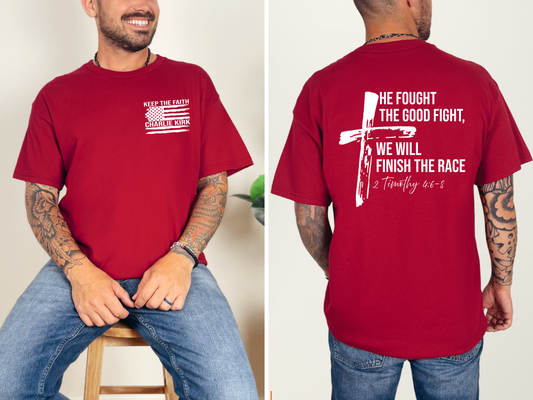 Charlie Kirk We Will Finish the Race Tshirt