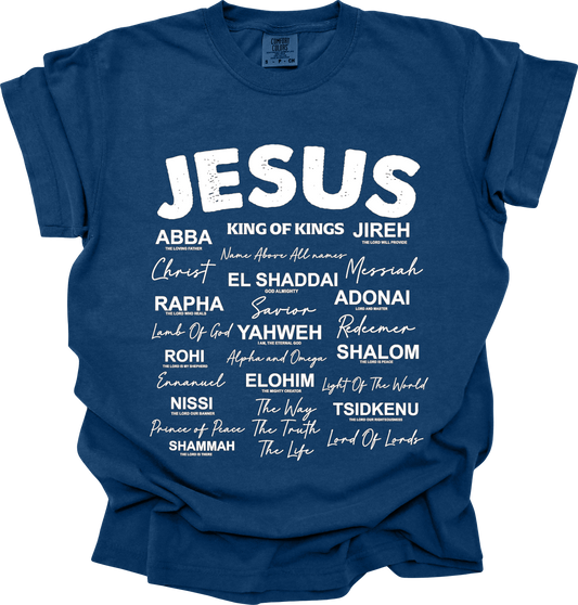 Names of Jesus Comfort Colors Tee