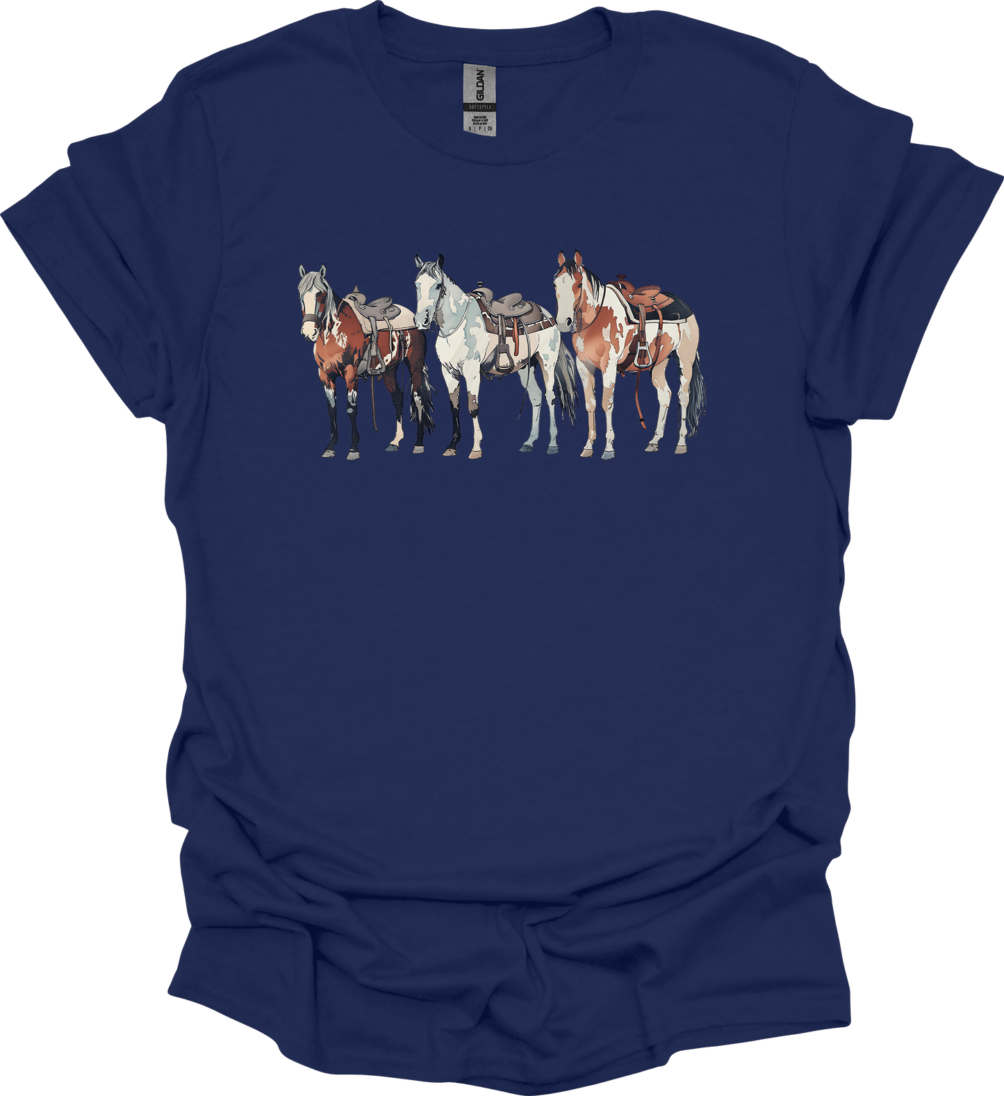Saddled Horse Trio Tshirt or Crewneck Sweatshirt