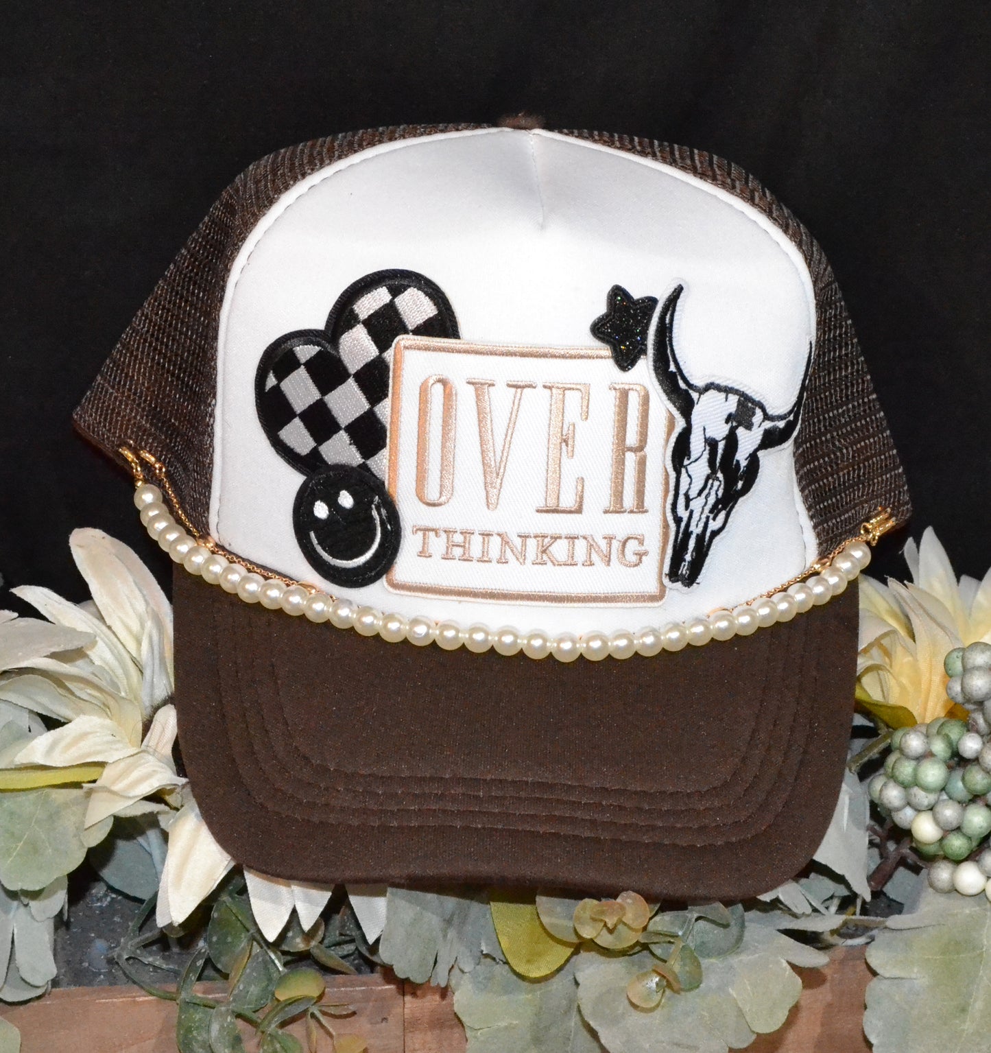 Overthinking Embroidered Patch Trucker Hat
