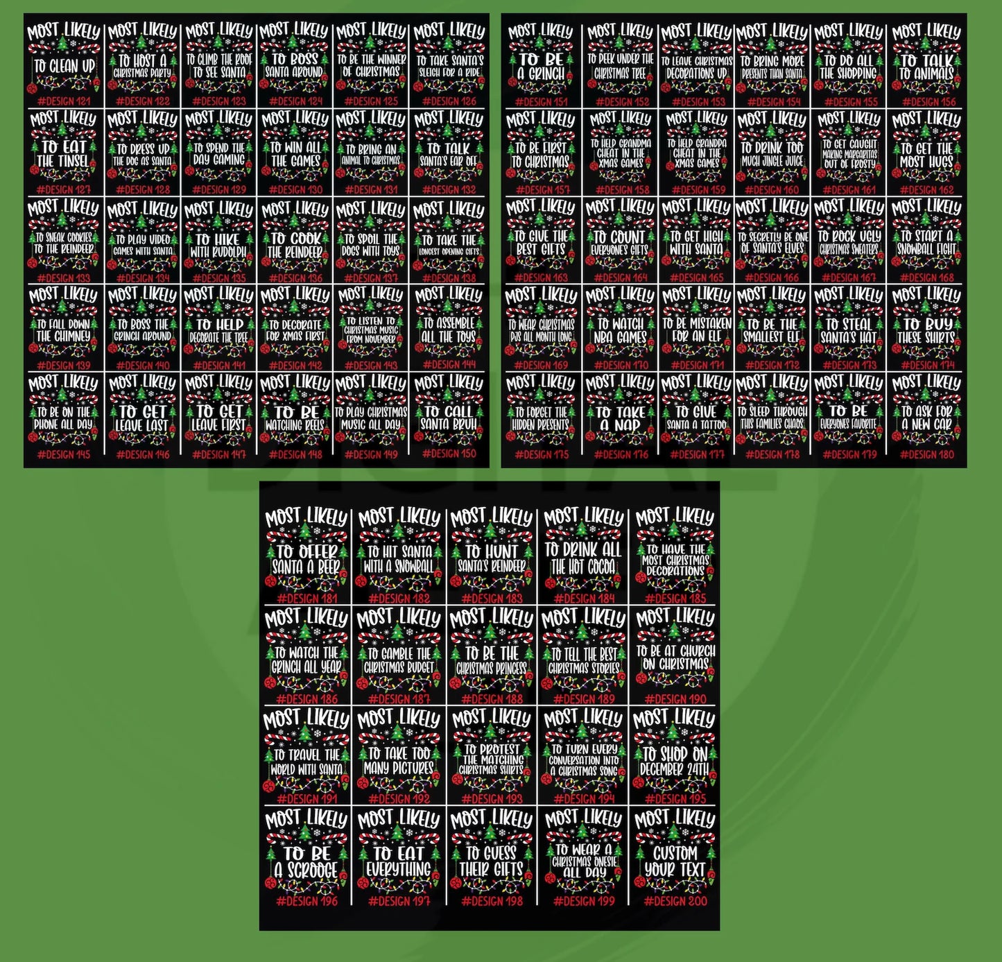 “Most Likely To…” Funny Christmas T-Shirts – 200 Designs Available!