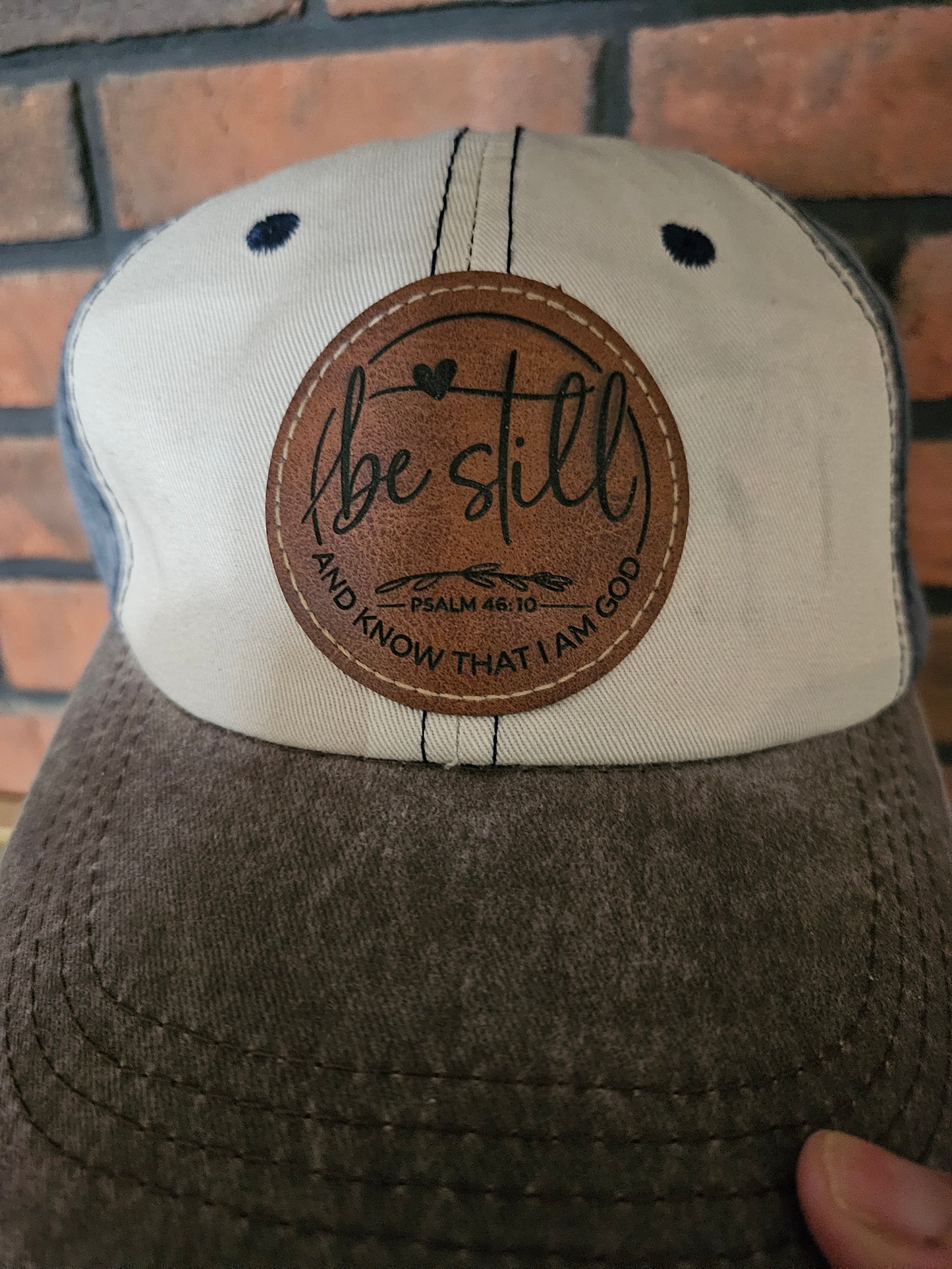 Be Still and Know Leather Patch Hat