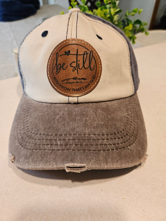 Be Still and Know Leather Patch Hat