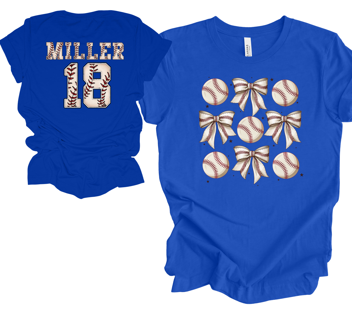 Baseballs & Bows Customizable Tee