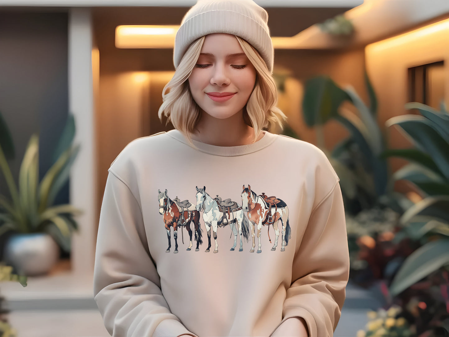 Saddled Horse Trio Tshirt or Crewneck Sweatshirt