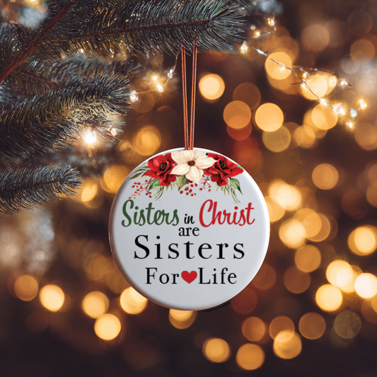Sisters in Christ Ceramic Ornament