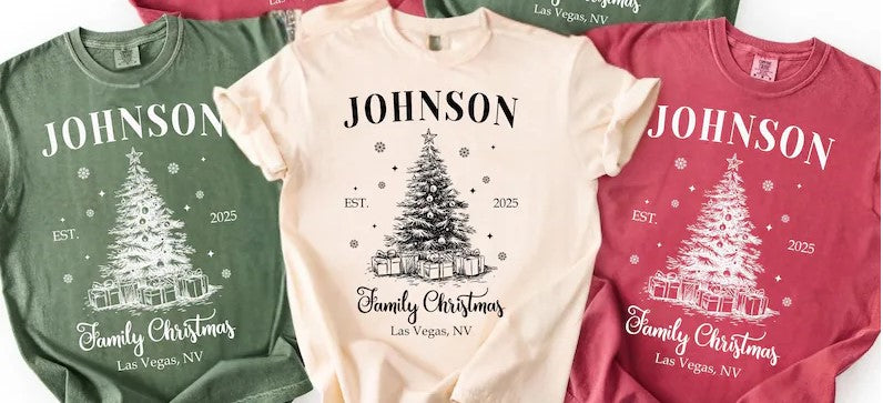 Personalized Family Christmas T-Shirts – Custom Holiday Tees